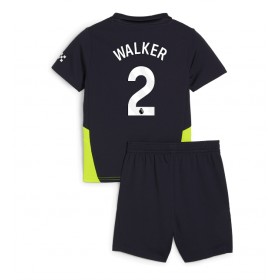 Manchester City Kyle Walker #2 Borta Kläder Barn 2024-25 Kortärmad (+ Korta byxor)